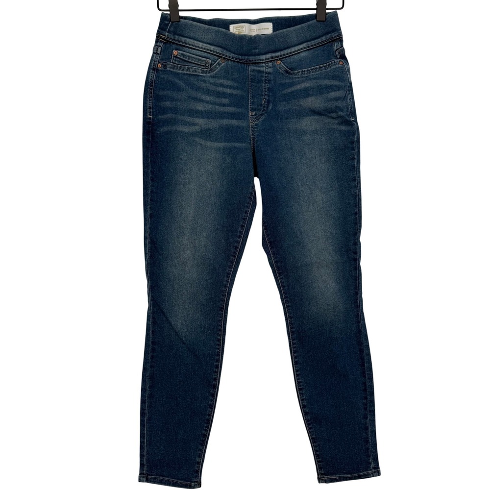 Signature Levi Strauss Pull-On Skinny Jeans Women 27 Medium Wash Shaping Denim
